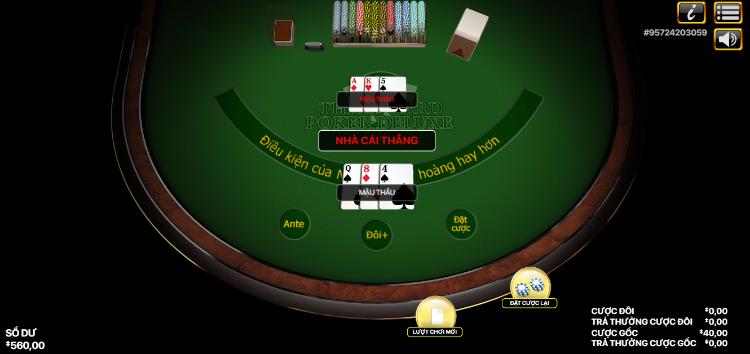 chơi Three Card Poker Deluxe tại nhà cái m88