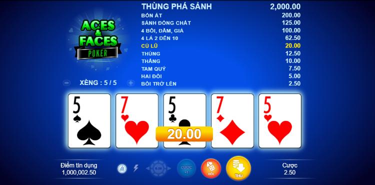 chơi Aces and Faces Poker tại m88