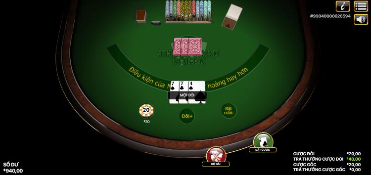 chơi three card poker tại nhà cái m88
