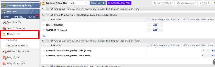 cá cược tài chính tại m88